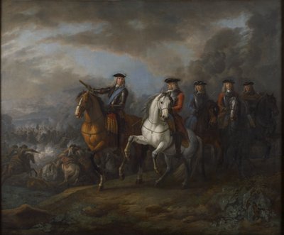 Portrait of Duke of Marlborough and the Earl of Cadogan, British General, at Blenheim by Pieter van Bloemen